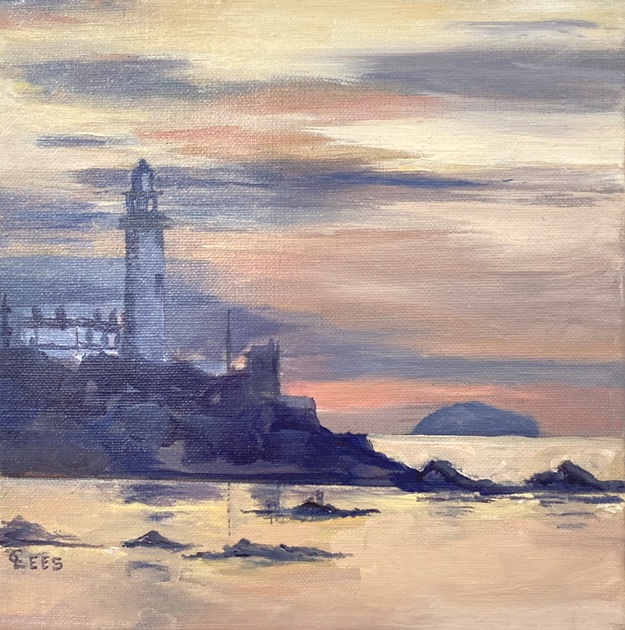 'Turnberry Lighthouse and Ailsa Craig, Ayrshire' by artist Caroline Lees